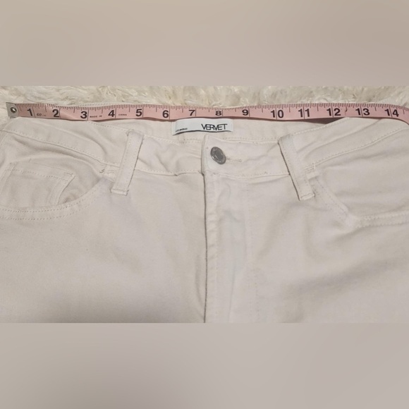 LOS ANGELES VERVET High-rise Straight Crop Stretch Cream Sz. 30x26 EUC - Picture 4 of 10